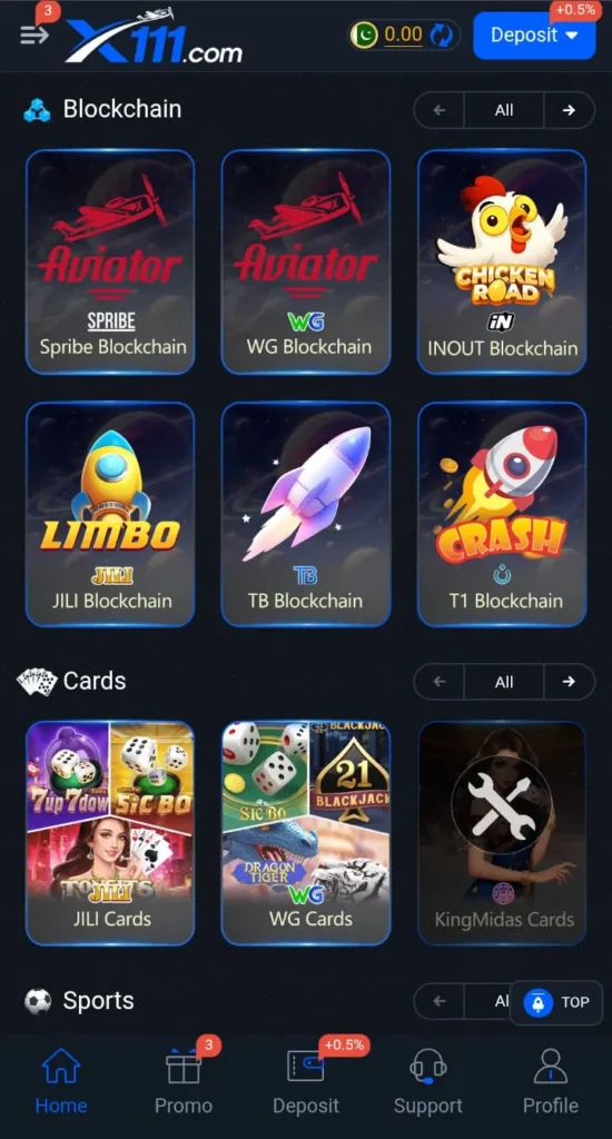 Available Games on X111