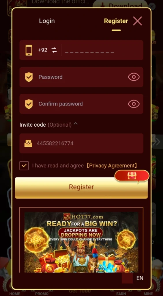 Hot77 Game Account Register
