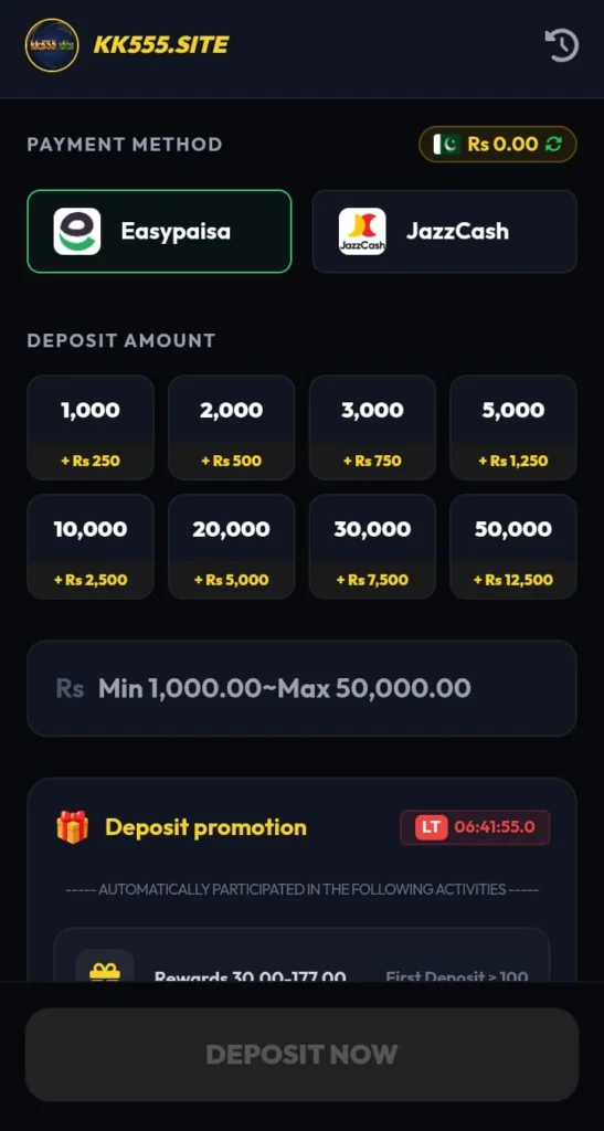 KK555 Game Deposit