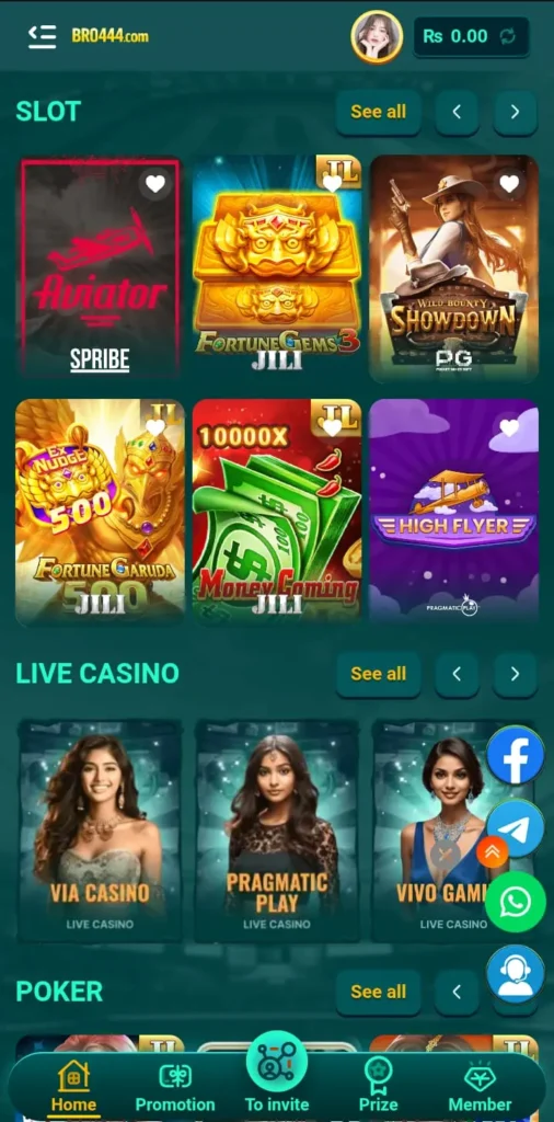 Game Categories Available in Bro444