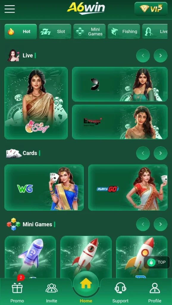 Available Games on A6win Game