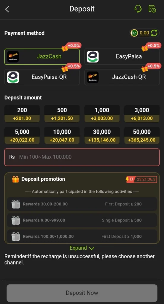 ZS999 Game Deposit