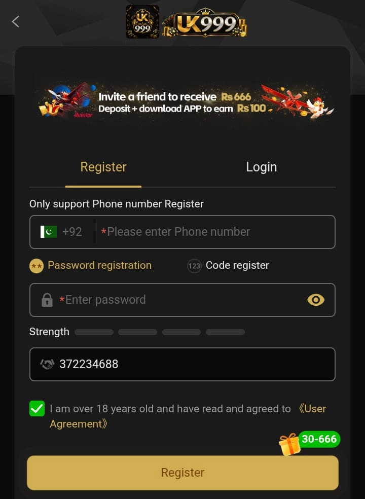 UK999 Game Registration