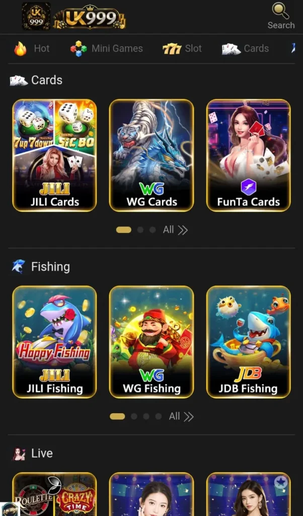 Games Available on UK999 Game