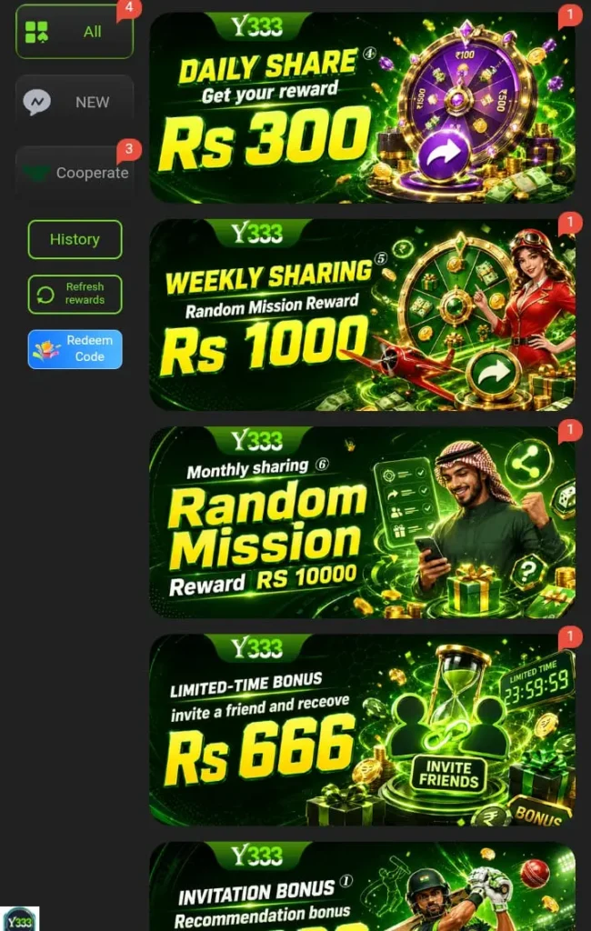 Y333 Game Bonuses