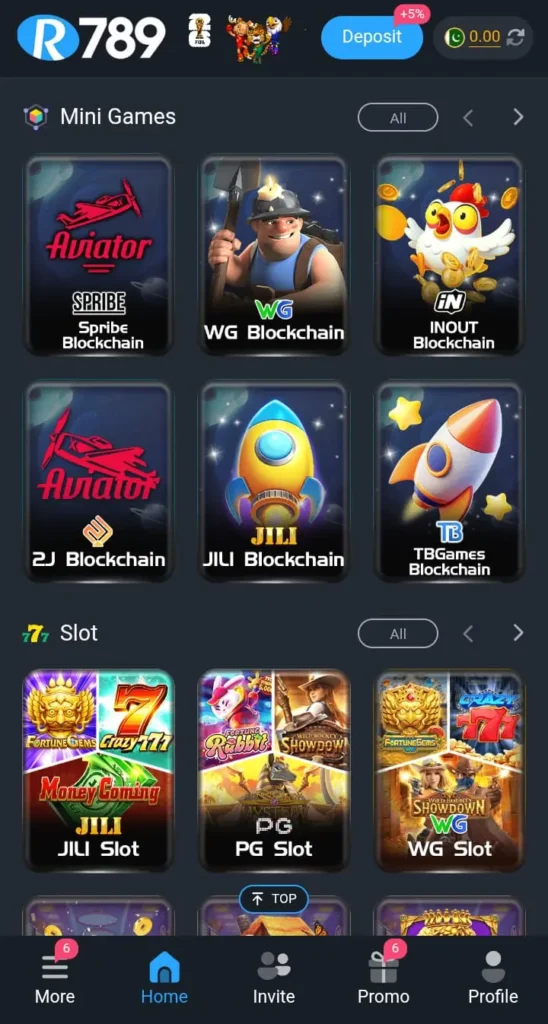 Available Games in R789 Game