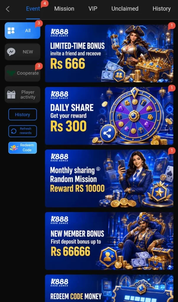 K888 Game Bonuses