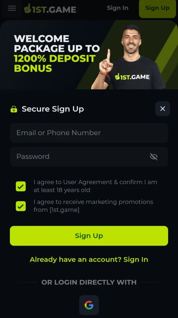 1ST Game Registration