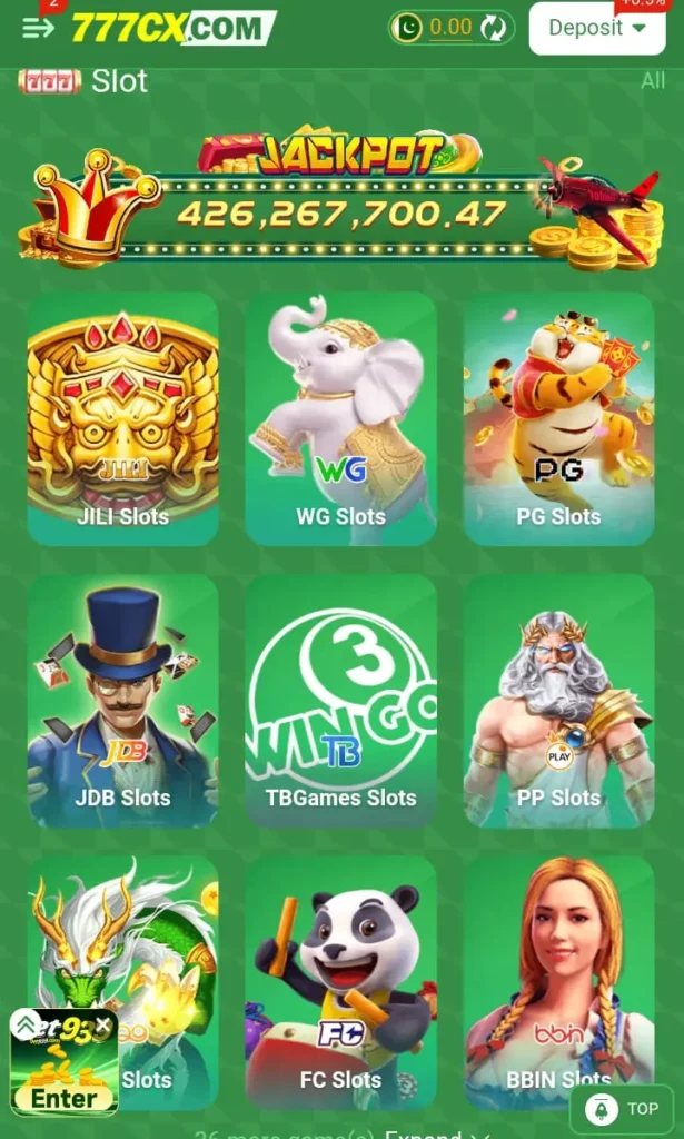 Available Games in 777CX Game