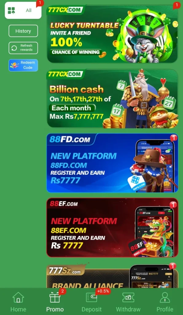 777CX Game Bonuses