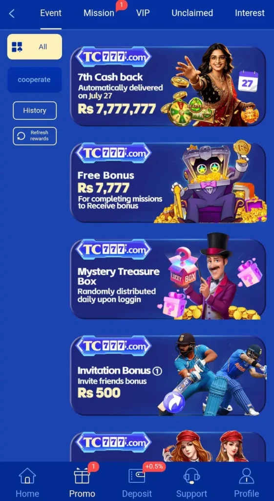 TC777 Game Bonuses