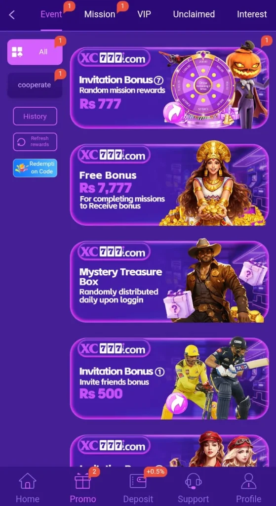 XC777 Game Bonuses