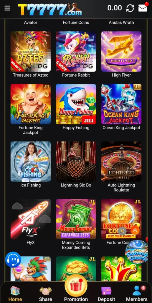T7777 Game Categories