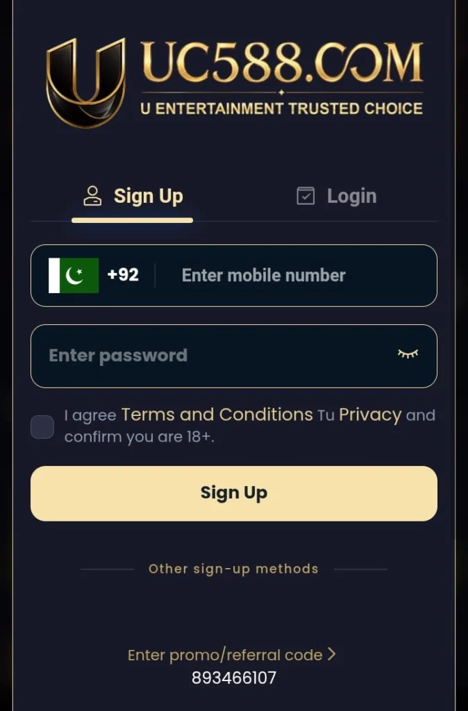 UC588 Game Registration and Login