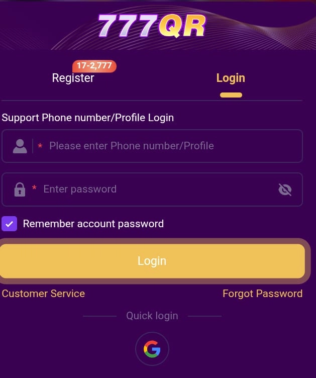 How to Register on 777QR Game