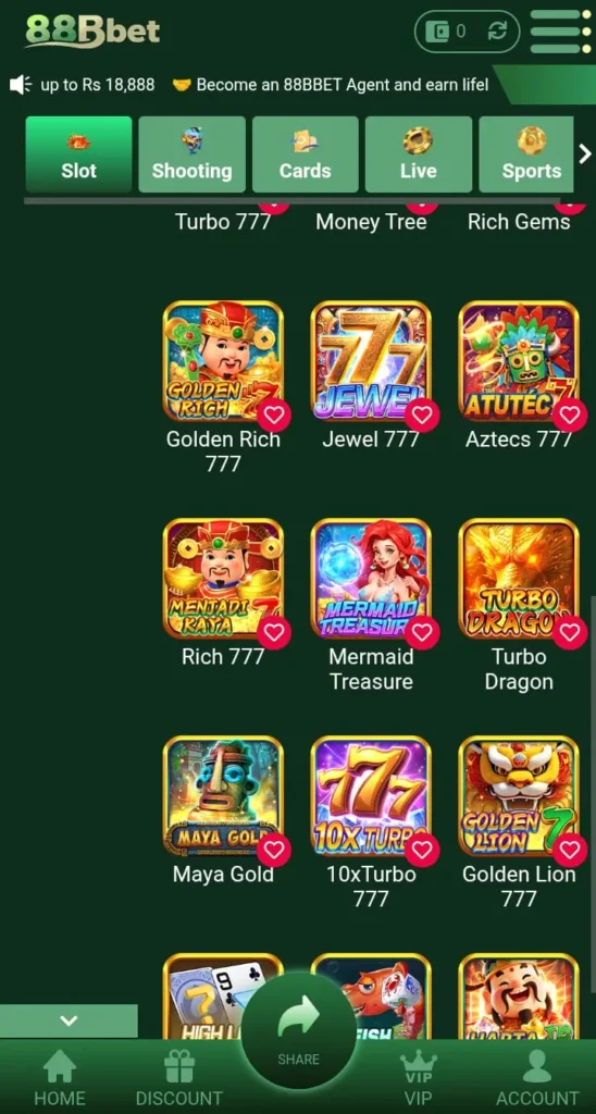 Games Available on 88Bbet