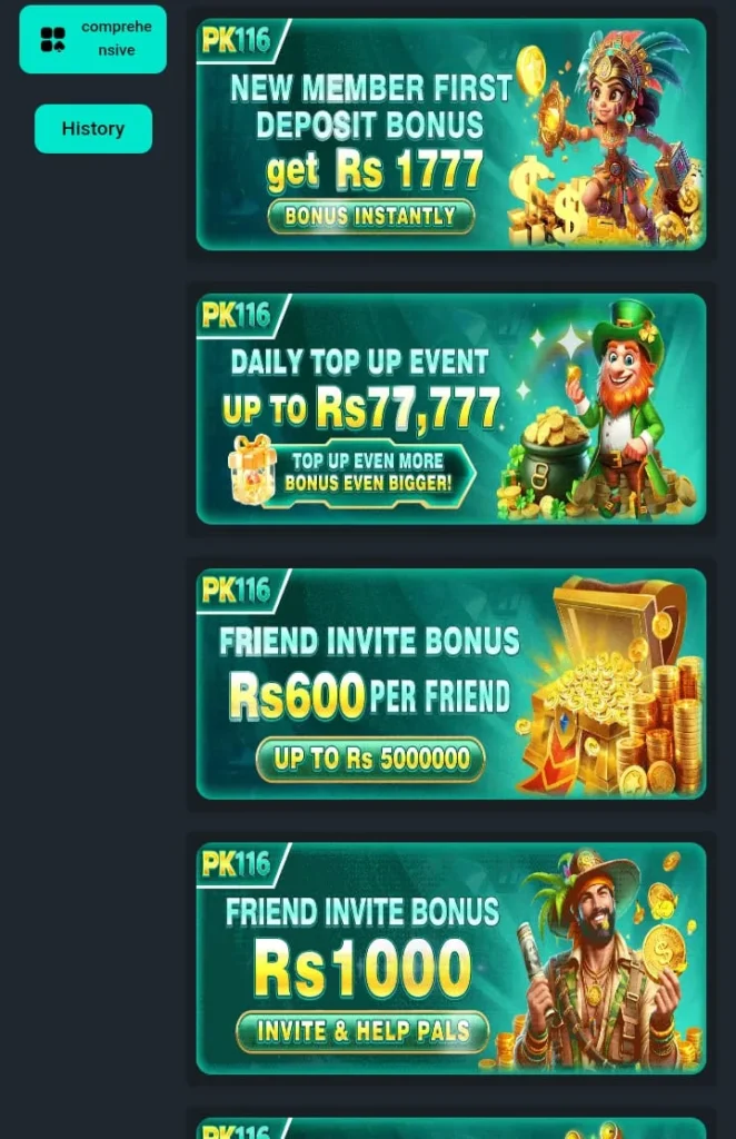PK116 Game Bonuses and Referral Rewards