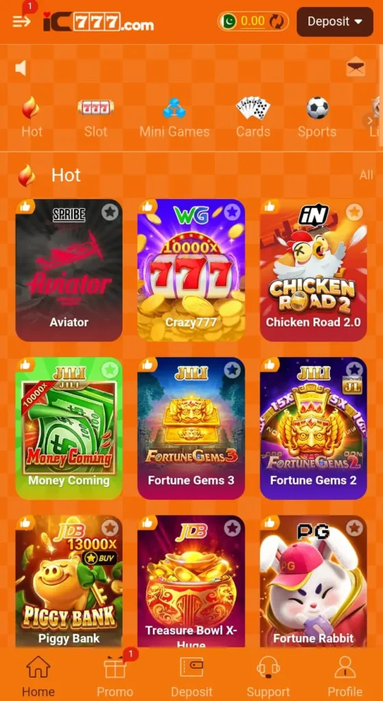 Games Available on IC777 Game