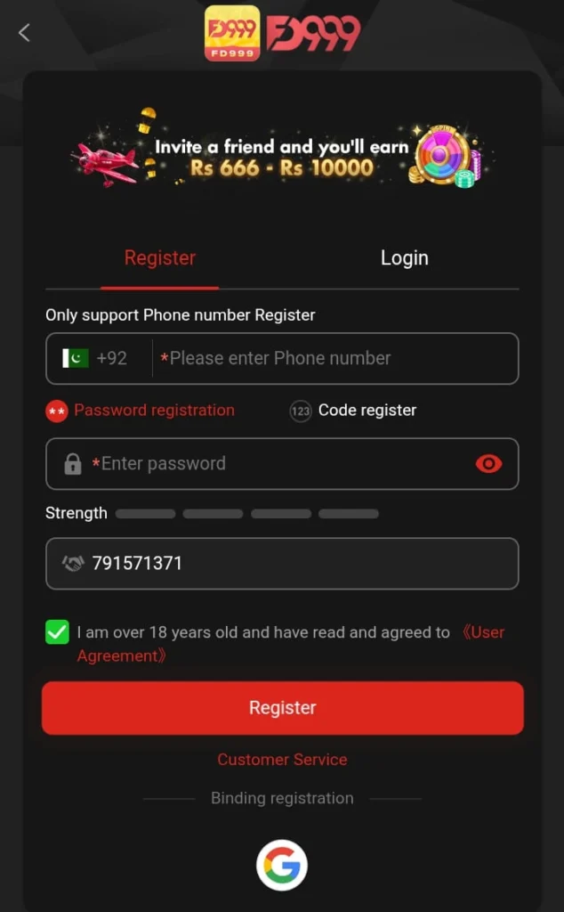 How to Register on FD999 Game