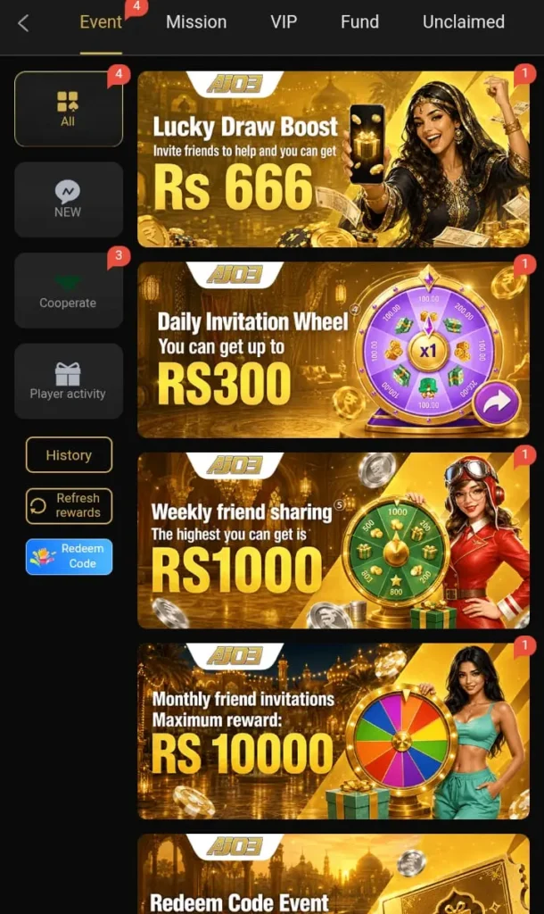 AJ03 Game Bonus and Referral