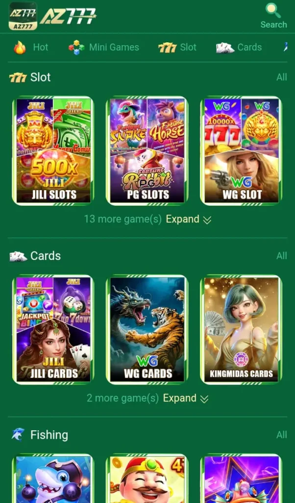 Games Available on AZ777