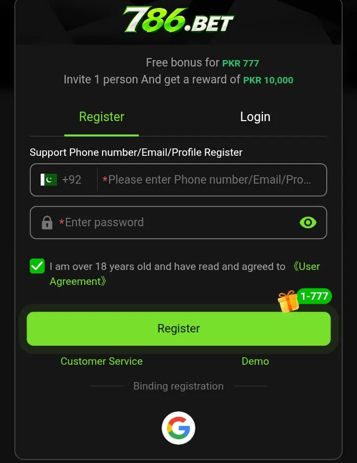 786 Bet Game Registration